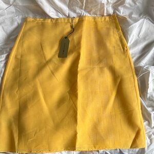 Max Studio Cotton Devore Burnout Vibrant Yellow Pencil Skirt